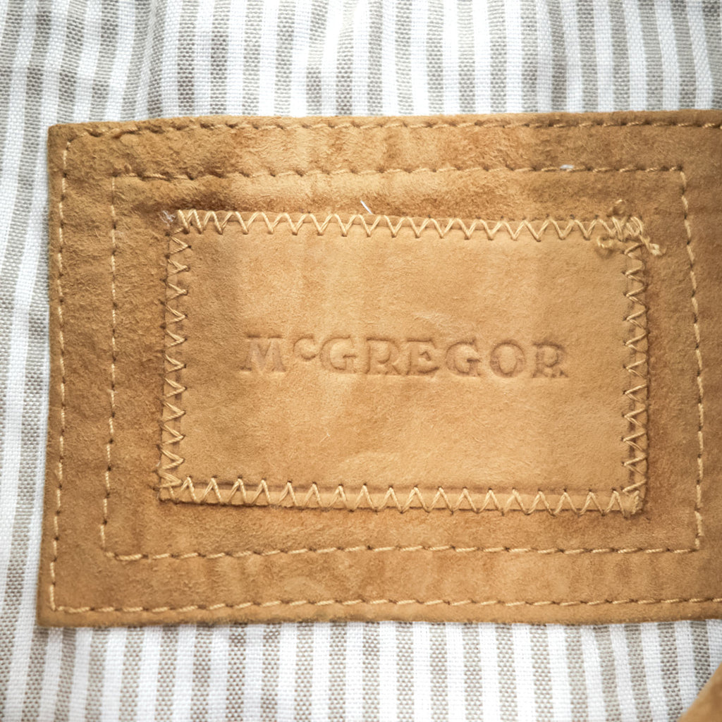 McGREGOR ゴートスエードレザー ボンバージャケット MA-1 リブブルゾン XL キャメル ブラウン ジップポケット