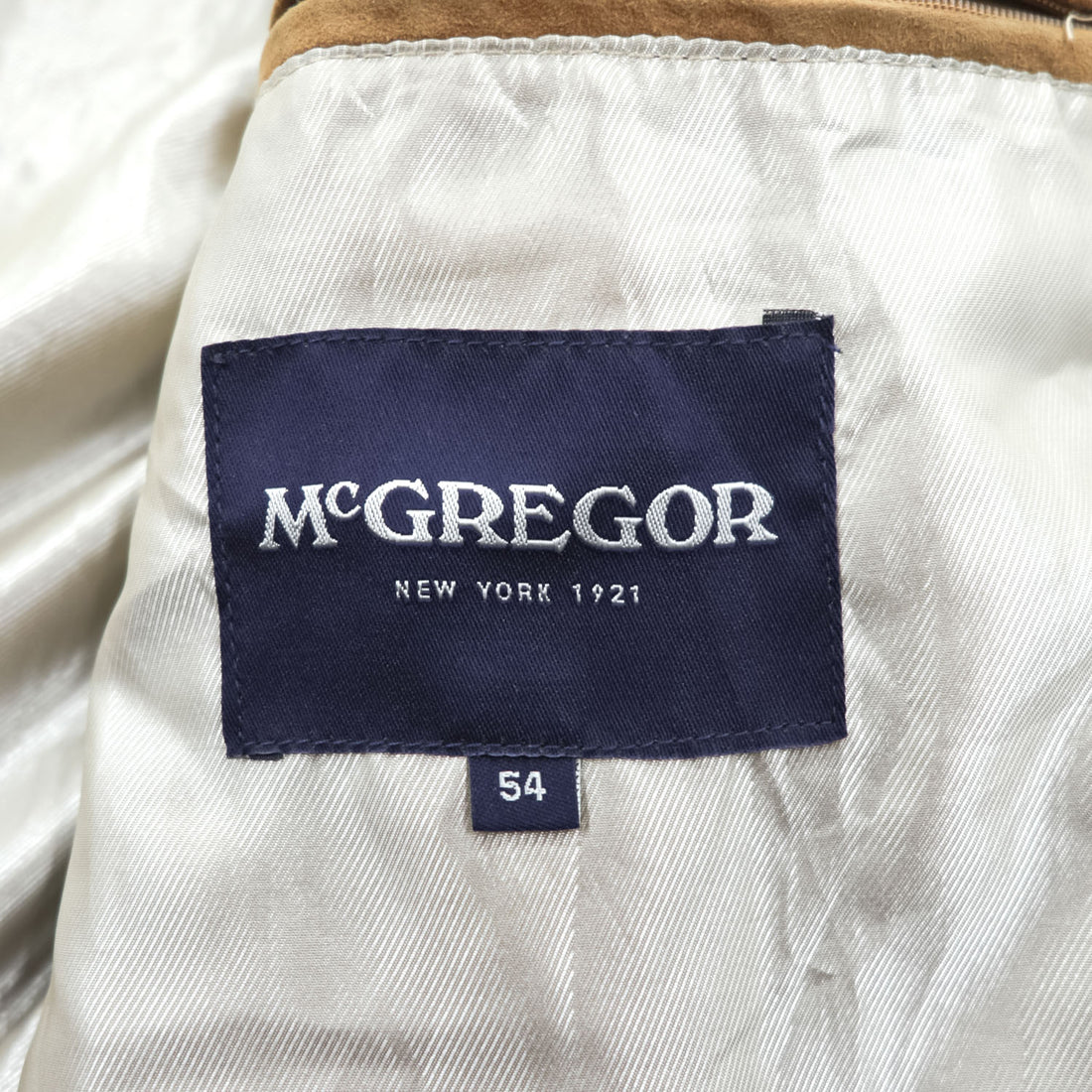 McGREGOR ゴートスエードレザー ボンバージャケット MA-1 リブブルゾン XL キャメル ブラウン ジップポケット