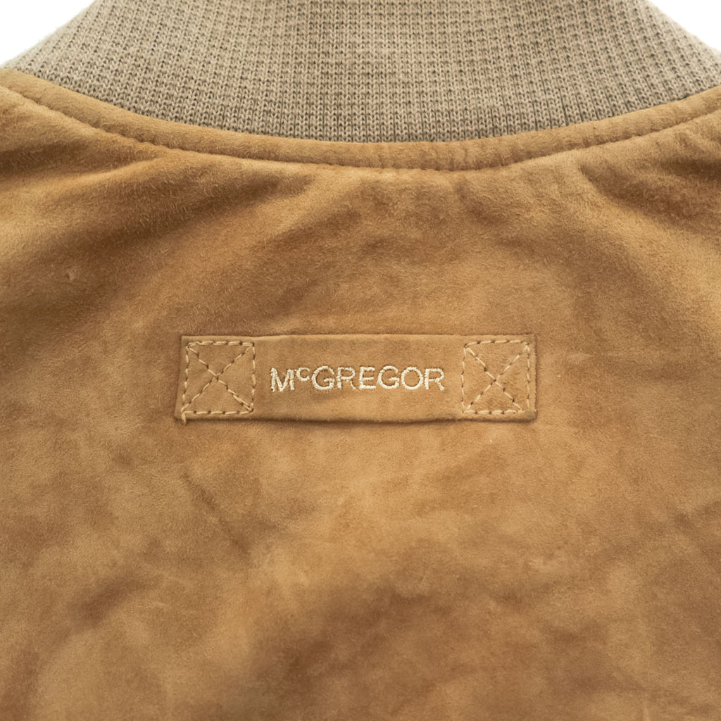 McGREGOR ゴートスエードレザー ボンバージャケット MA-1 リブブルゾン XL キャメル ブラウン ジップポケット