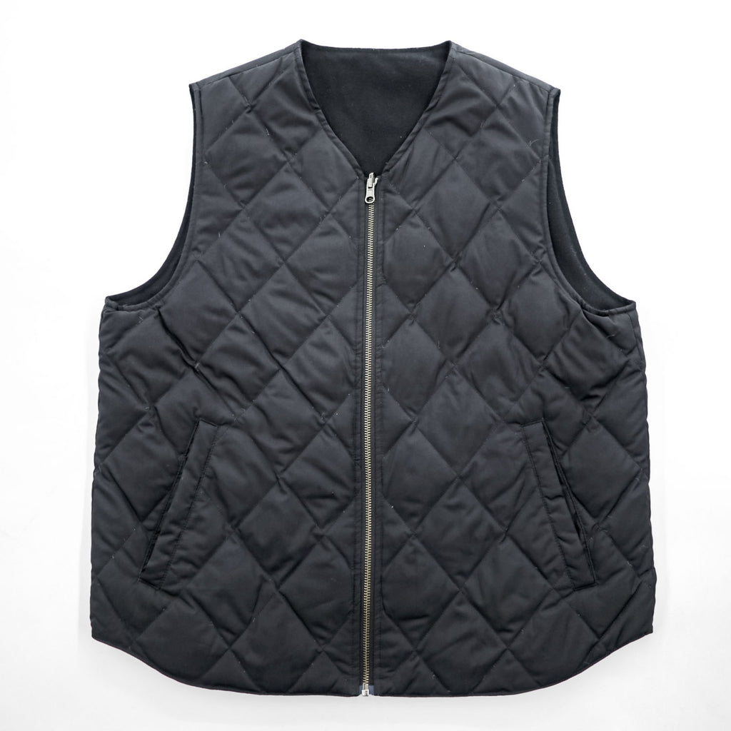 TAION リバーシブル ダウンベスト M ブラック Vネック ジップアップ UNITED ARROWS green label relaxing別注