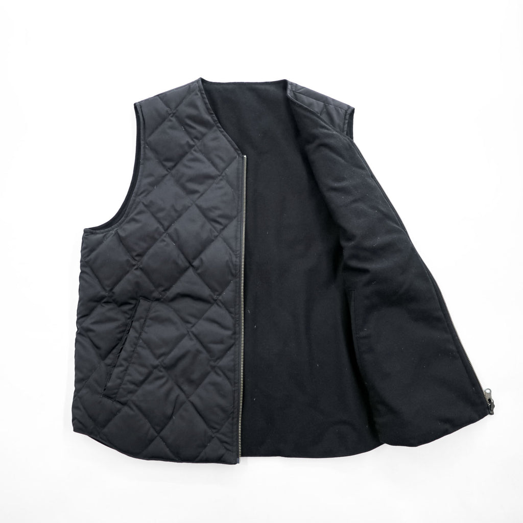 TAION リバーシブル ダウンベスト M ブラック Vネック ジップアップ UNITED ARROWS green label relaxing別注