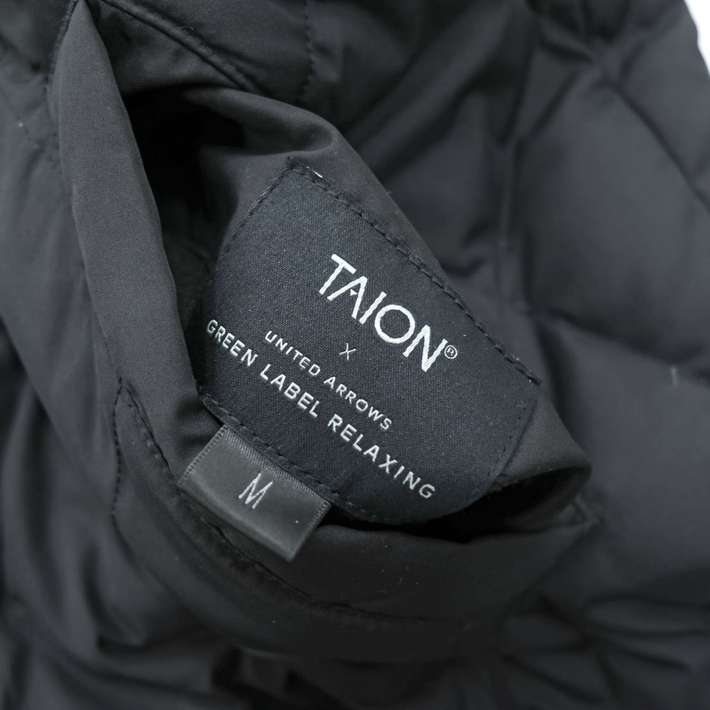 TAION リバーシブル ダウンベスト M ブラック Vネック ジップアップ UNITED ARROWS green label relaxing別注
