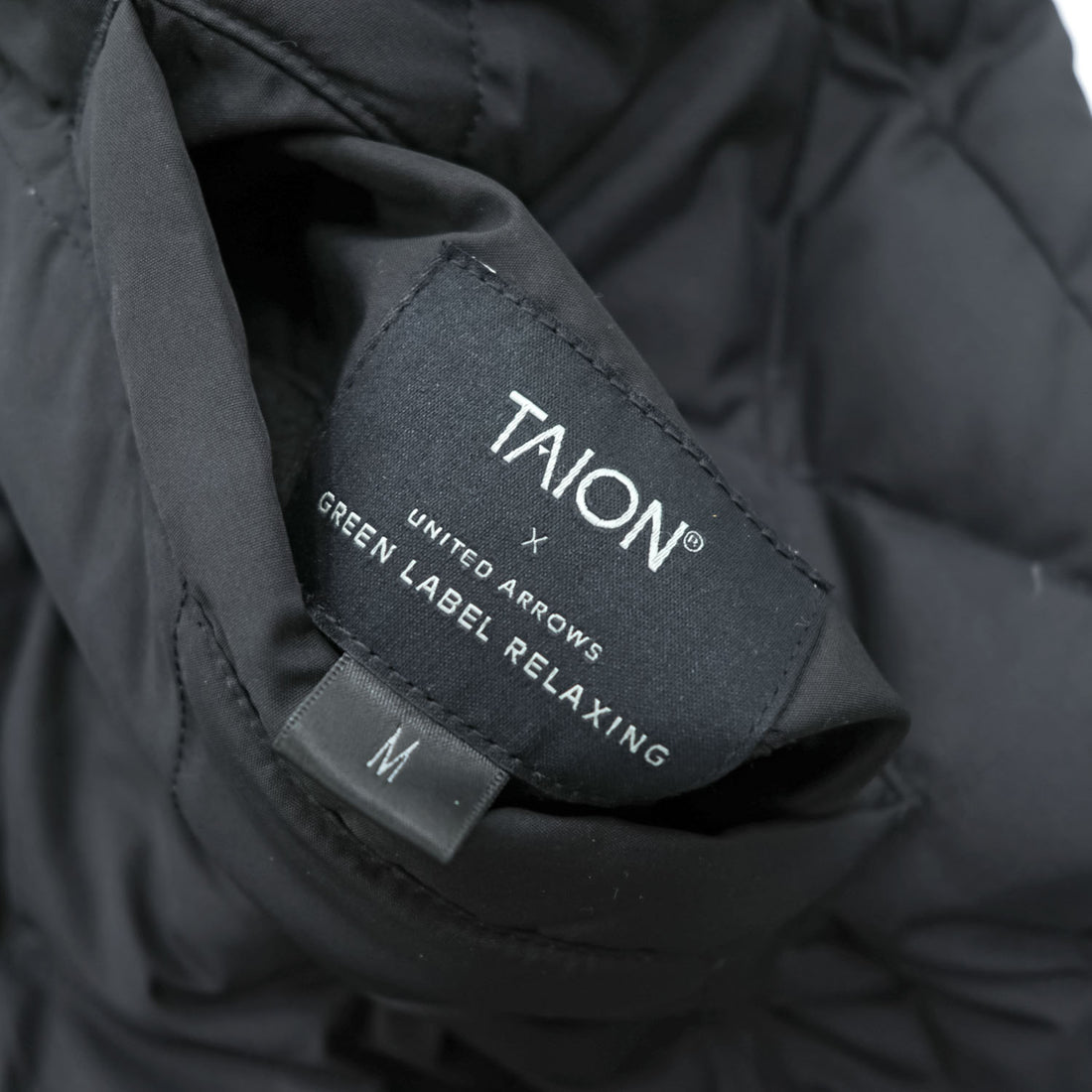 TAION リバーシブル ダウンベスト M ブラック Vネック ジップアップ UNITED ARROWS green label relaxing別注