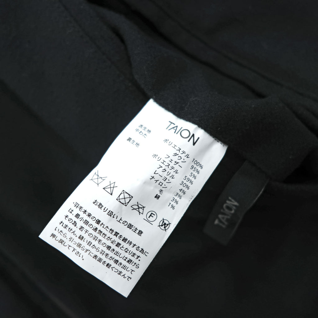 TAION リバーシブル ダウンベスト M ブラック Vネック ジップアップ UNITED ARROWS green label relaxing別注