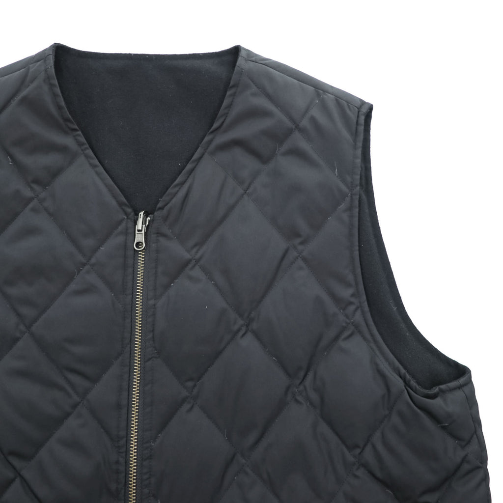 TAION リバーシブル ダウンベスト M ブラック Vネック ジップアップ UNITED ARROWS green label relaxing別注