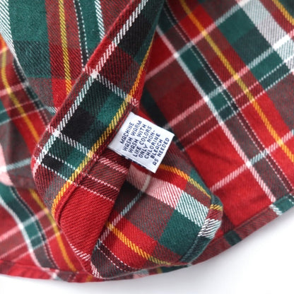 RALPH LAUREN 90s BLAIRE button-down flannel shirt L red check small pony embroidery
