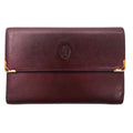 Cartier Mustline Clasp Trifold Wallet Bordeaux Leather Old