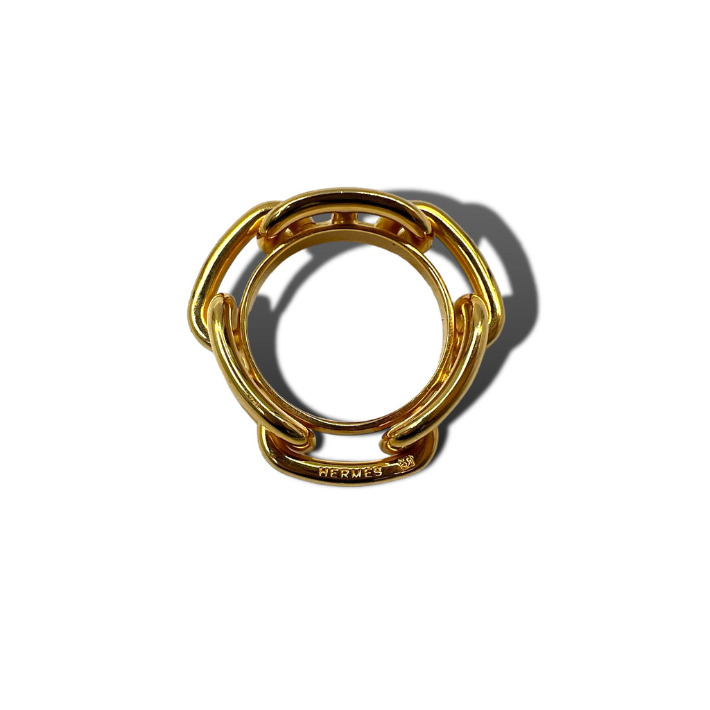 HERMES Chaine d'Ancre Scarf Ring Gold Metal