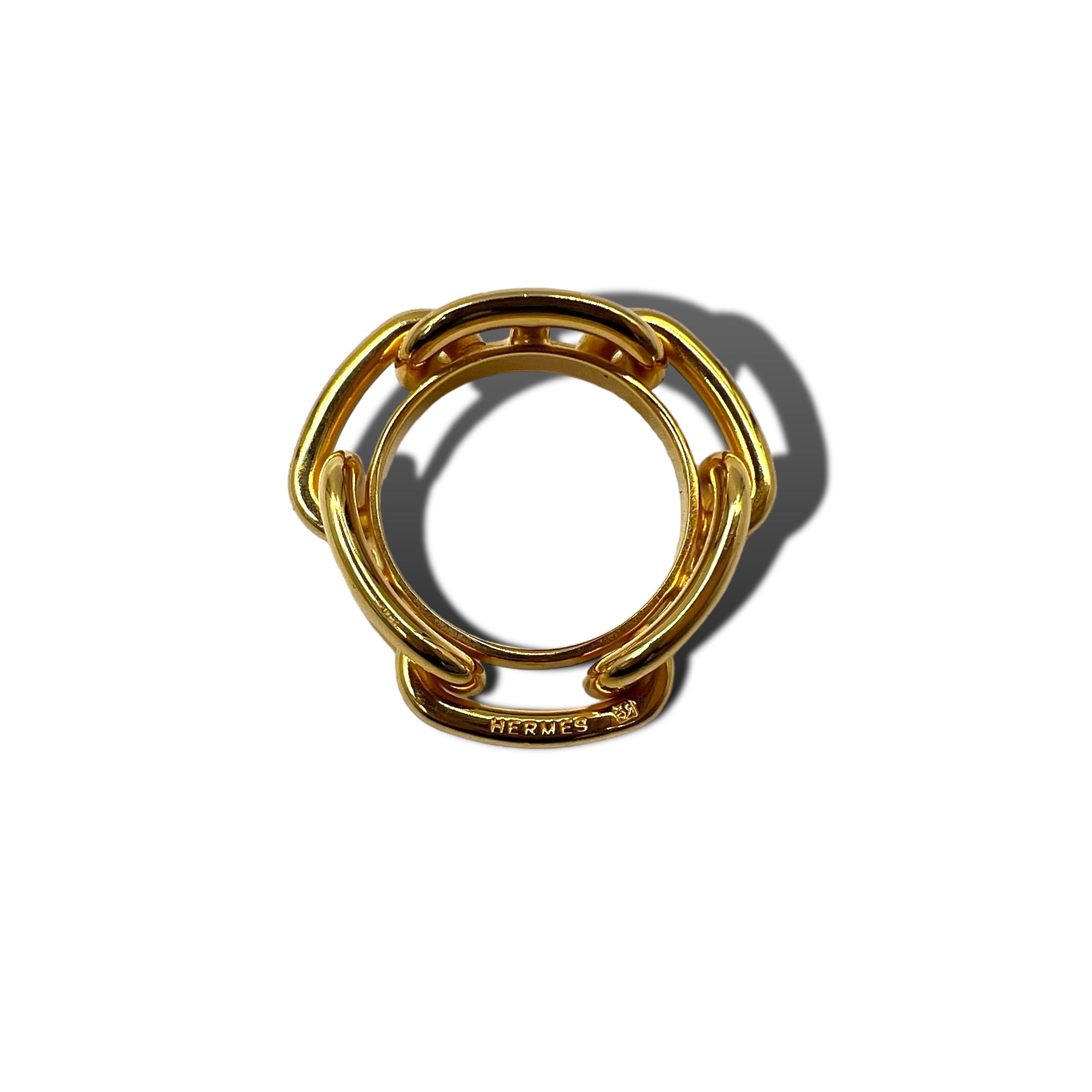 HERMES Chaine d'Ancre Scarf Ring Gold Metal