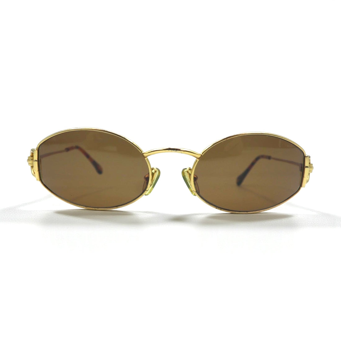 GUCCI Vintage Oval Sunglasses Gold Tortoiseshell Made in Italy