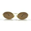GUCCI Vintage Oval Sunglasses Gold Tortoiseshell Made in Italy