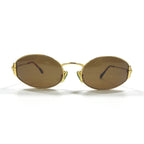GUCCI Vintage Oval Sunglasses Gold Tortoiseshell Made in Italy