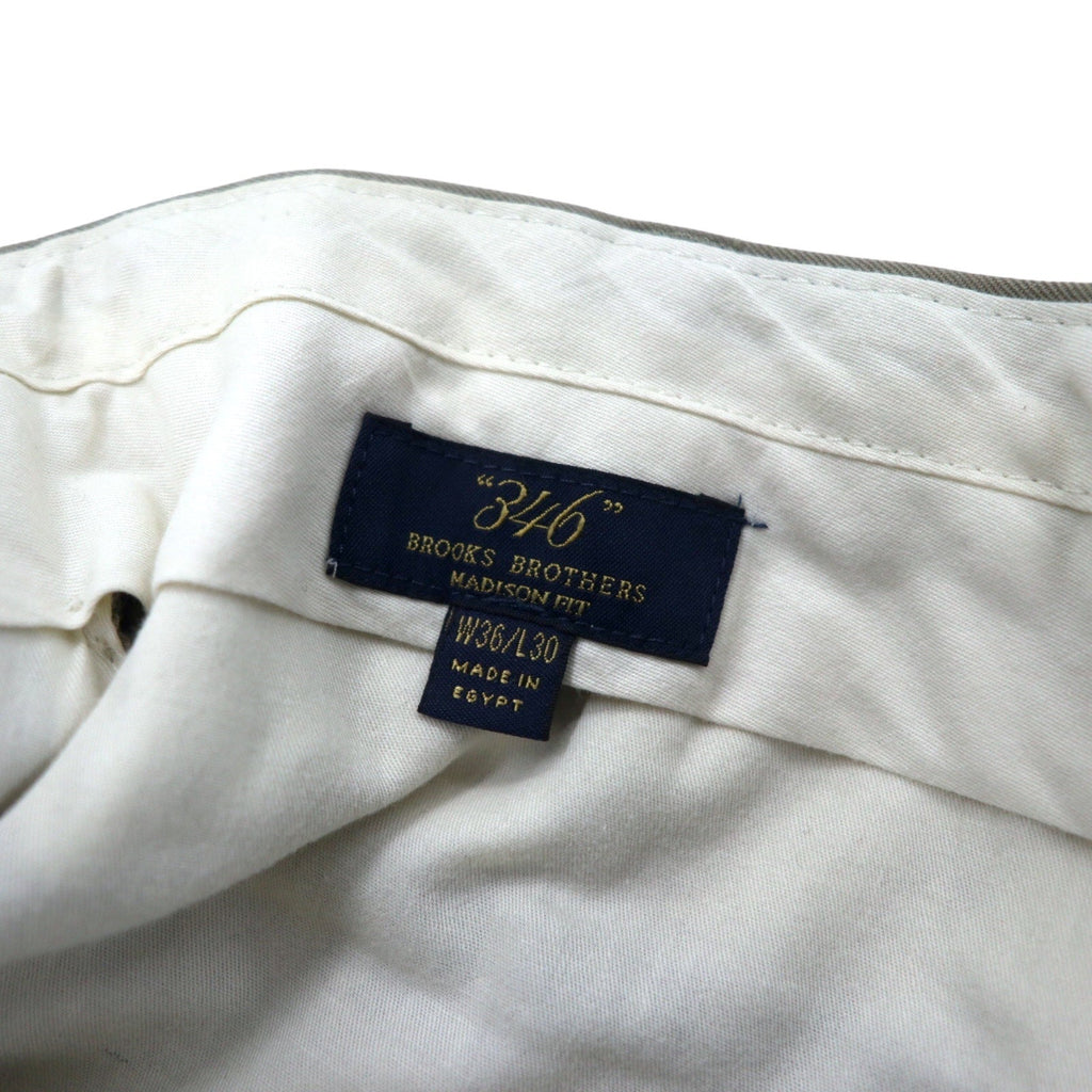 346 BROOKS BROTHERS 2タック ワイド スラックスパンツ 36 ベージュ ウール MADISON FIT - 日本然リトテ