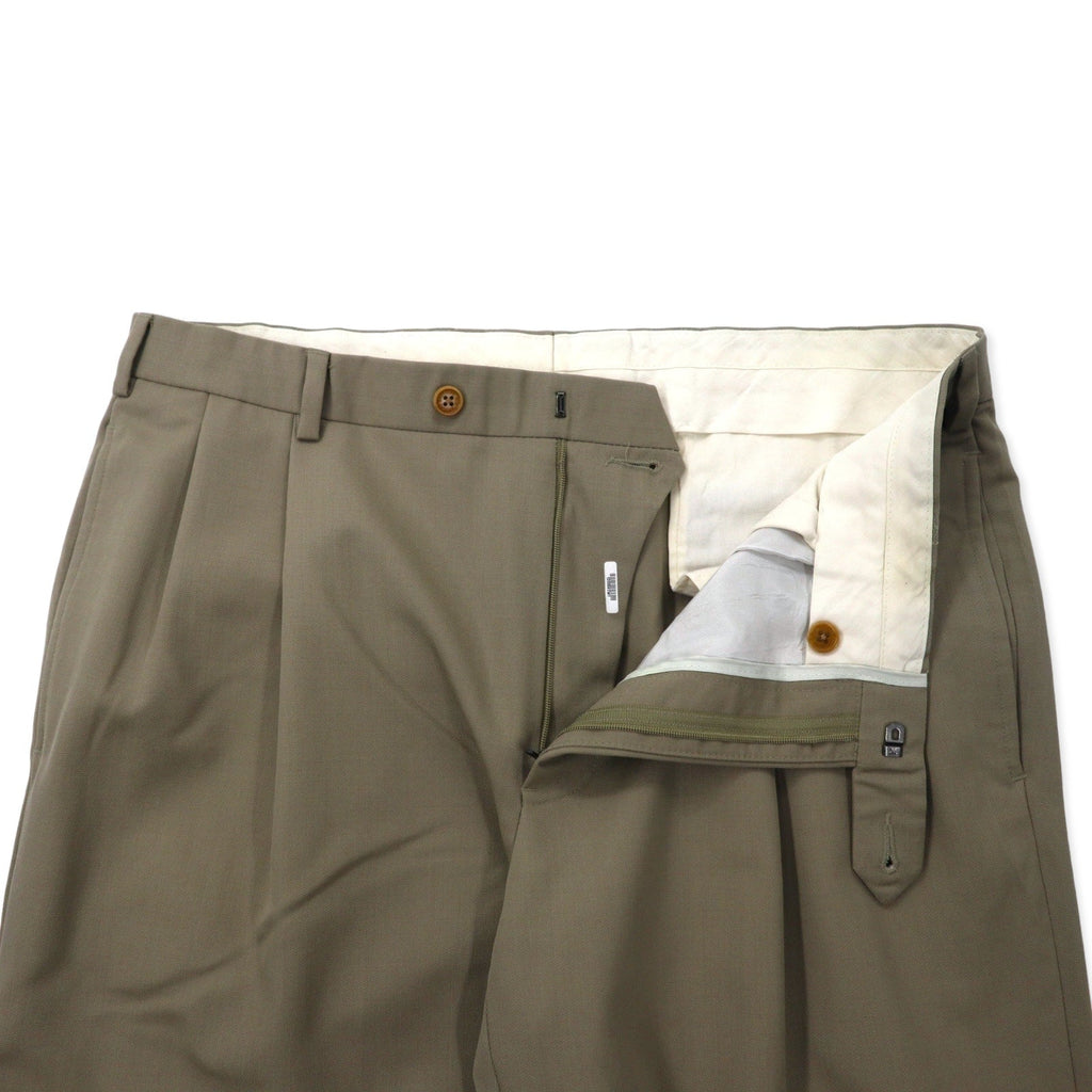 346 BROOKS BROTHERS 2タック ワイド スラックスパンツ 36 ベージュ ウール MADISON FIT - 日本然リトテ