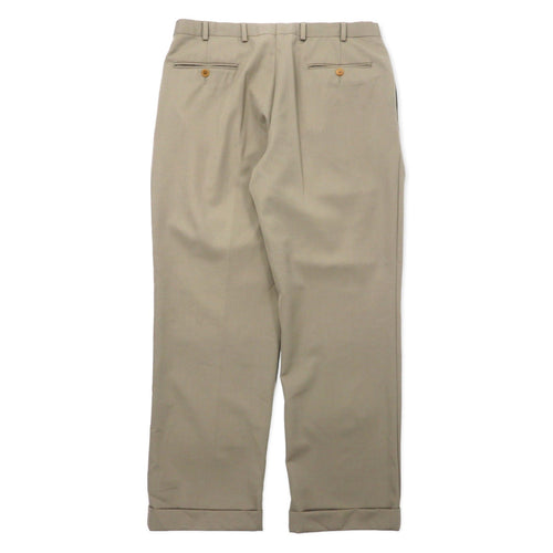 346 BROOKS BROTHERS 2タック ワイド スラックスパンツ 36 ベージュ ウール MADISON FIT - 日本然リトテ