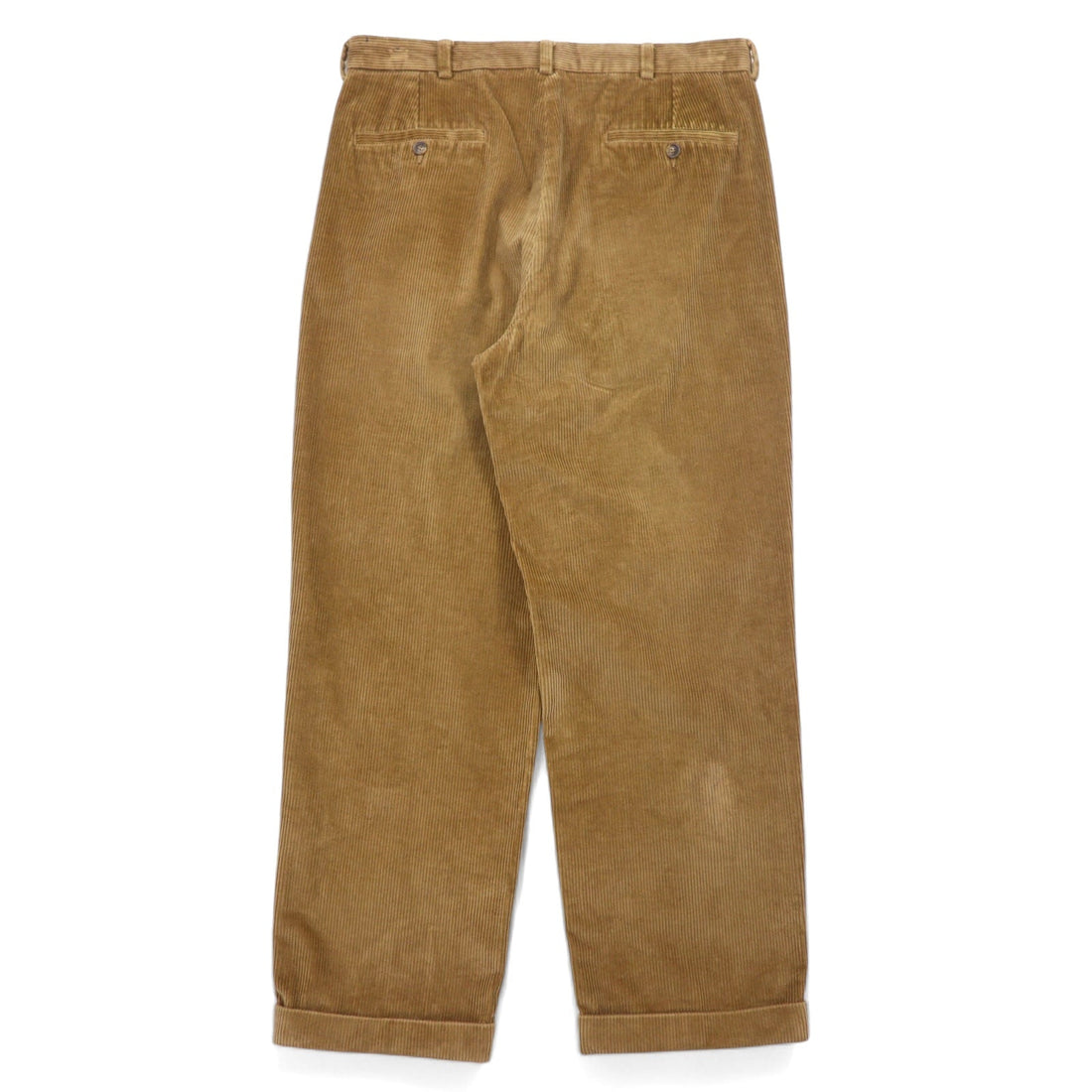 346 BROOKS BROTHERS タック ワイド コーデュロイパンツ 35 ブラウン コットン フランス製生地 - 日本然リトテ