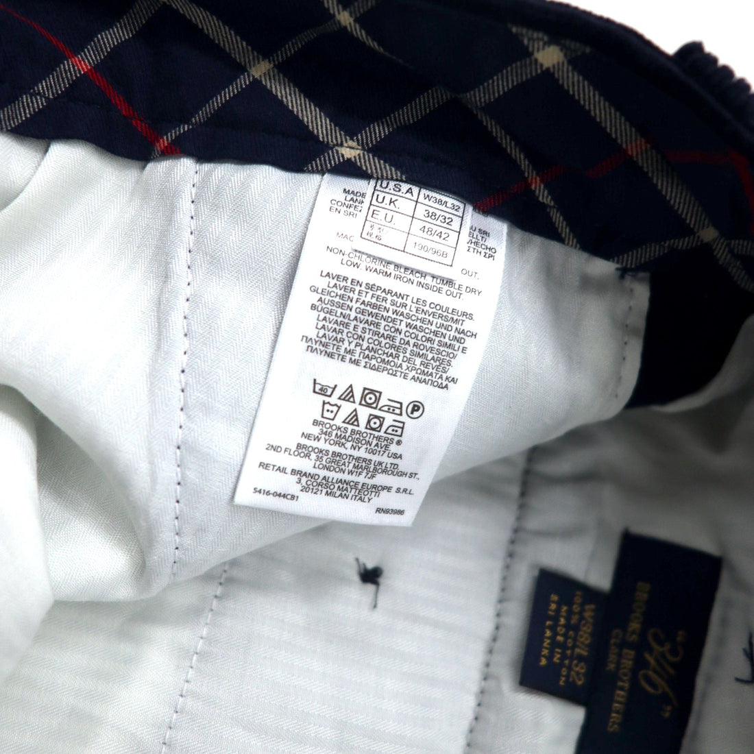 346 BROOKS BROTHERS ワイドシルエット コーデュロイ テーパードパンツ 38 ネイビー コットン スリランカ製 - 日本然リトテ