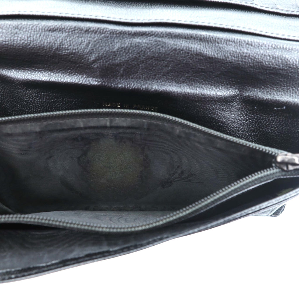 CHANEL Seburga Caviar Skin Long Wallet Black Leather Coco Mark A68706 Made in France