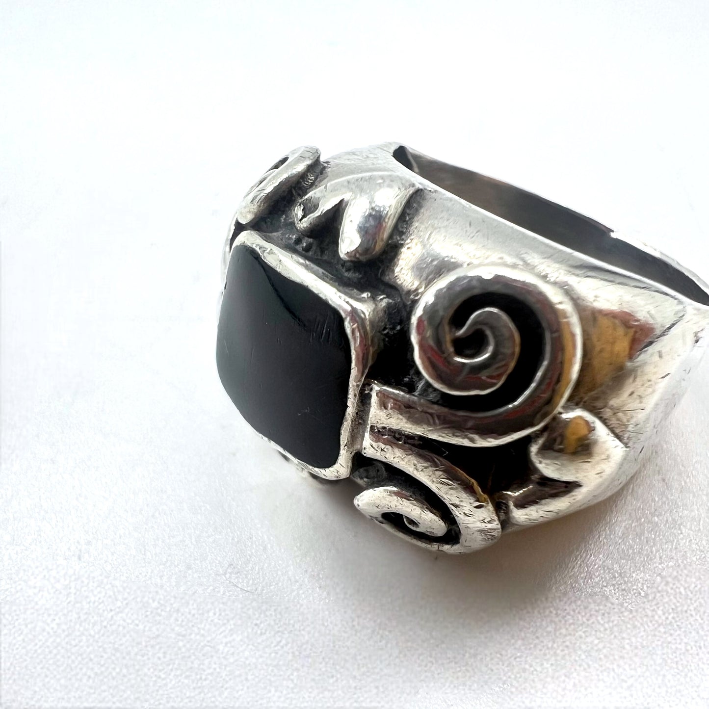 SILVER RING ブラックオニキス シルバー リング 指輪 13号 925 ゴシックデザイン
