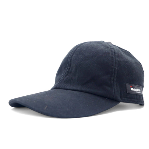 3M Thinsulate INSULATION Teflon ベースボールキャップ L ブラック コットン 中綿 耳あて イヤーフラップ 裏地フリース ドローコード 未使用品 - 日本然リトテ