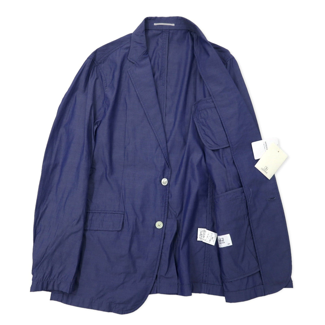 417 EDIFICE 2B テーラードジャケット L ブルー コットン 15 - 010 - 312 - 3006 未使用品 - 日本然リトテ