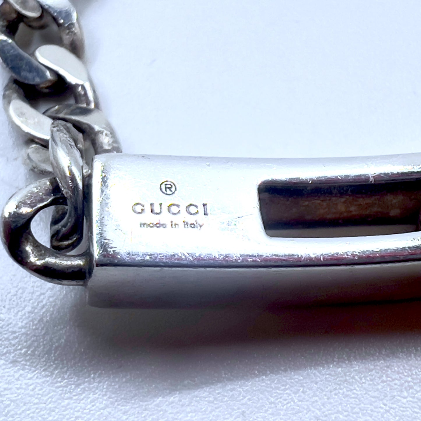 GUCCI ロゴモチーフ 喜平チェーン ブレスレット Ag925 シルバー イタリア製