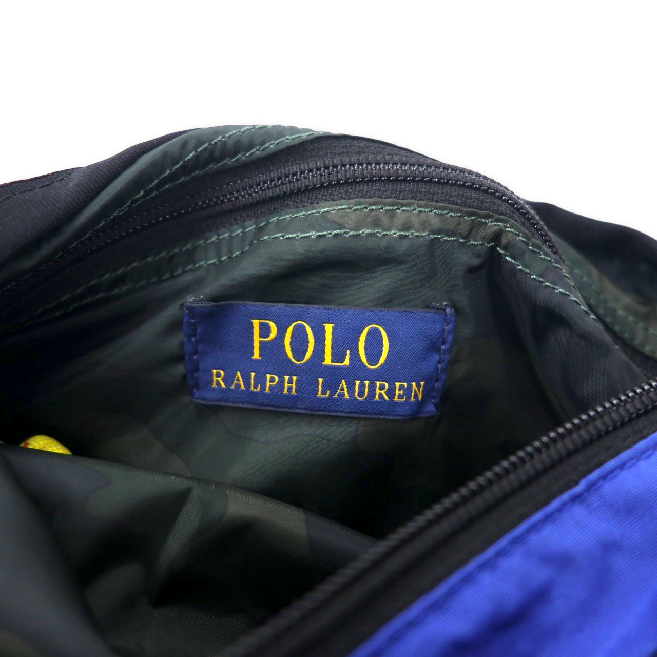 POLO RALPH LAUREN ライトウェイト マウンテン クロスボディバッグ ブルー コットン ナイロン スモールポニー刺繍