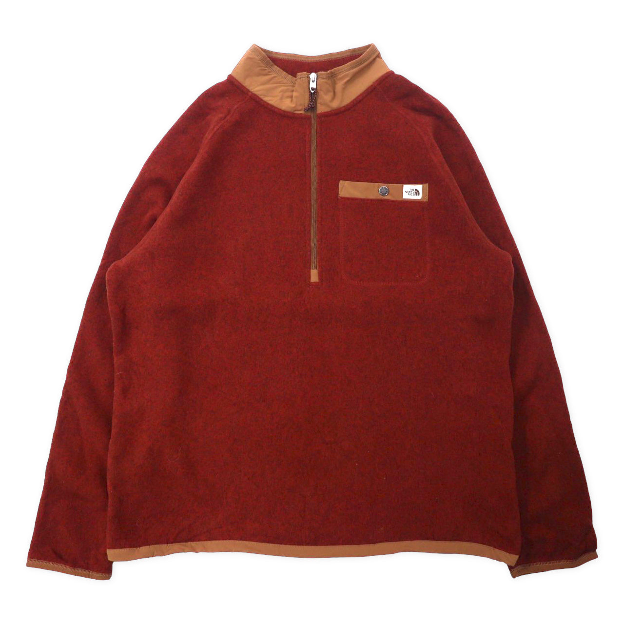 日本然リトテ-古着オンライン-THE NORTH FACE ハーフジップ フリースジャケット XL レッド ポリエステル ビッグサイズ-THE NORTH FACE Half Zip FLEECE Jacket XL Red Polyester Big Size