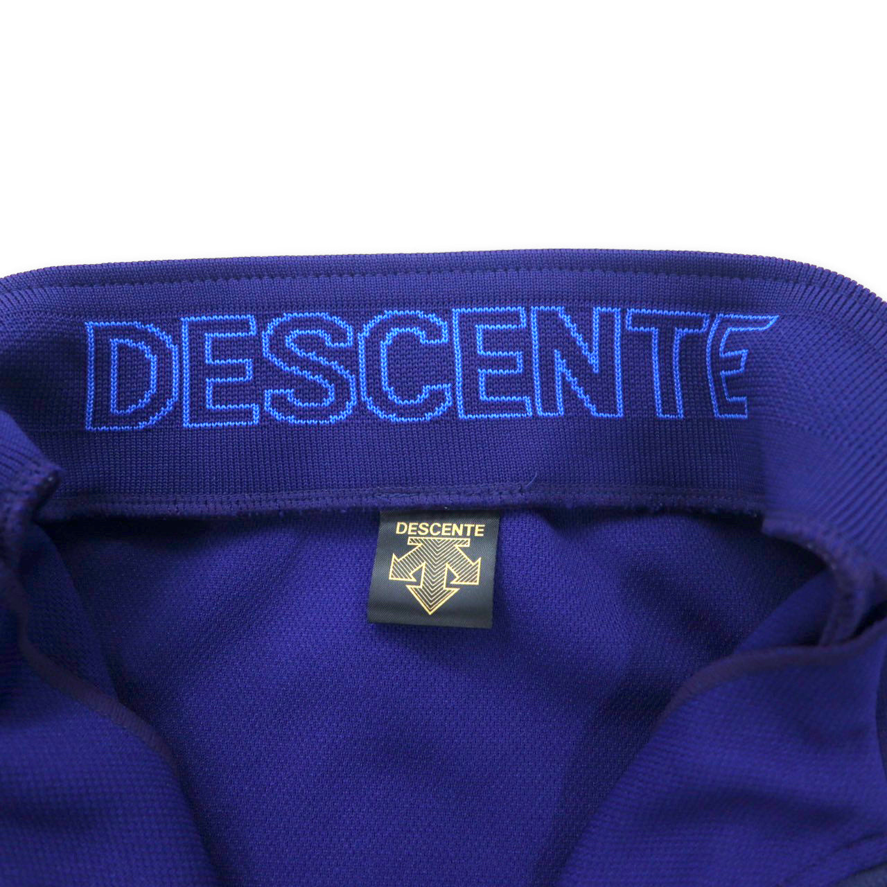 DESCENT 90年代 トラックジャケット ジャージ M ネイビー ポリエステル ワンポイントロゴ刺繍 日本製 未使用品