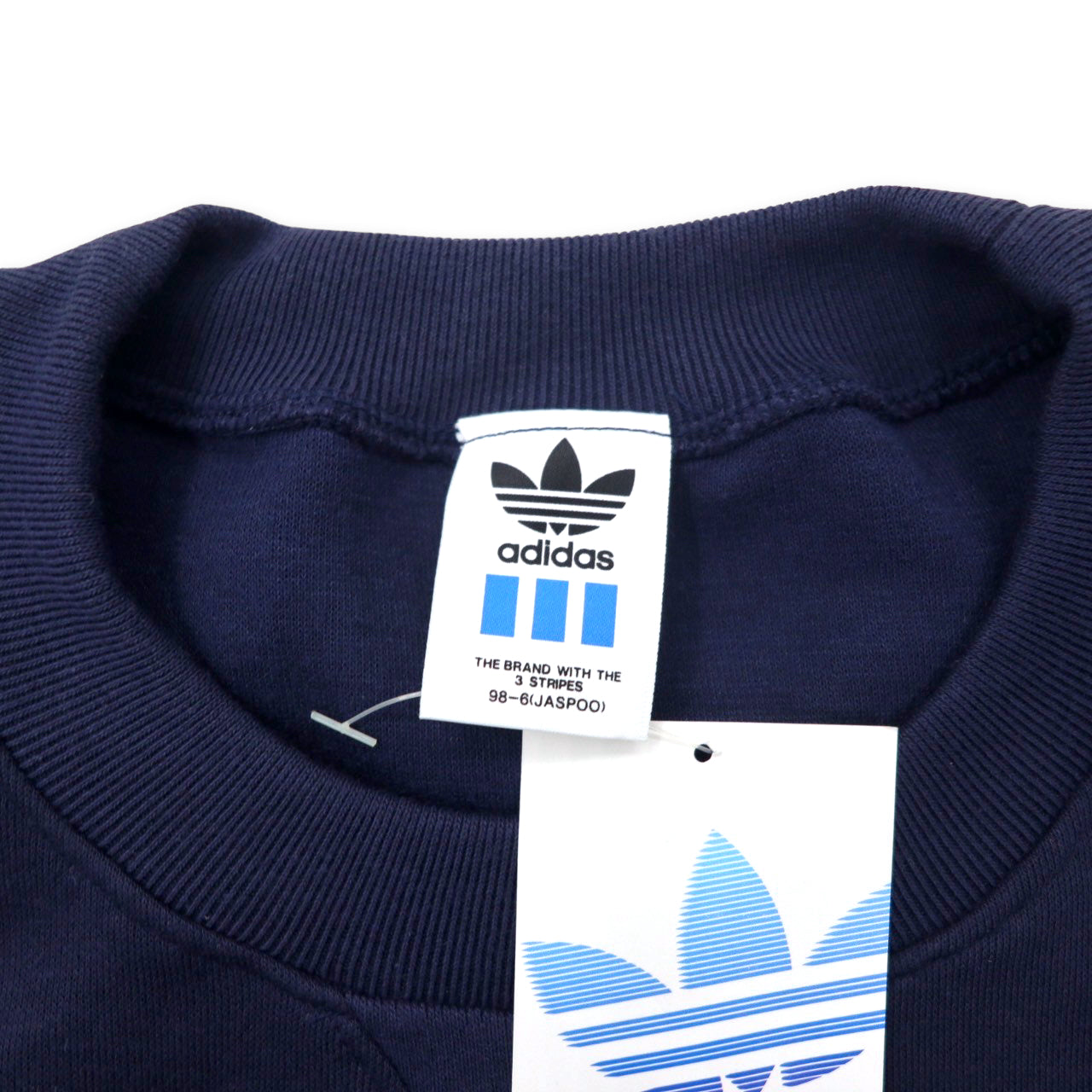 Adidas 90s Trefoil Logo Embroidery Sweatshirt O Navy Polyester 