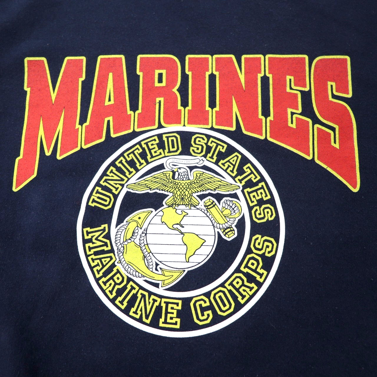 USMC アメリカ海兵隊 プリント スウェット XL ネイビー コットン MARINES ミリタリー GILDANボディ ビッグサイズ