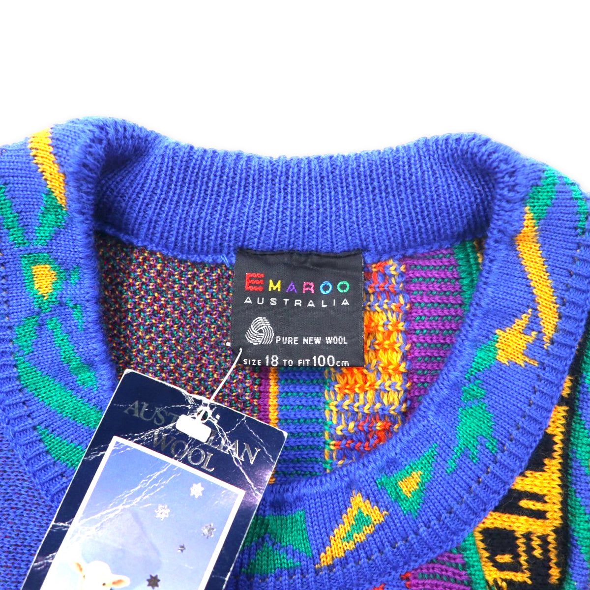 EMAROO Australia Australia MADE 3D Knit Sweater 18 Blue Multi 