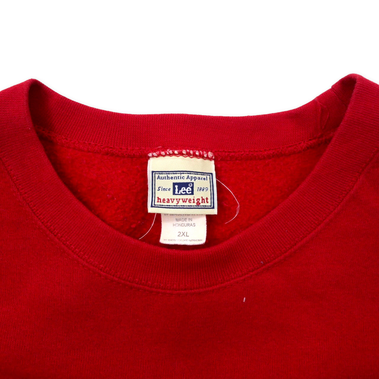 Lee 90年代 クルーネック スウェット 2XL レッド コットン 裏起毛 ワンポイント刺繍 Foster Grandparent Program ビッグサイズ ホンジュラス製