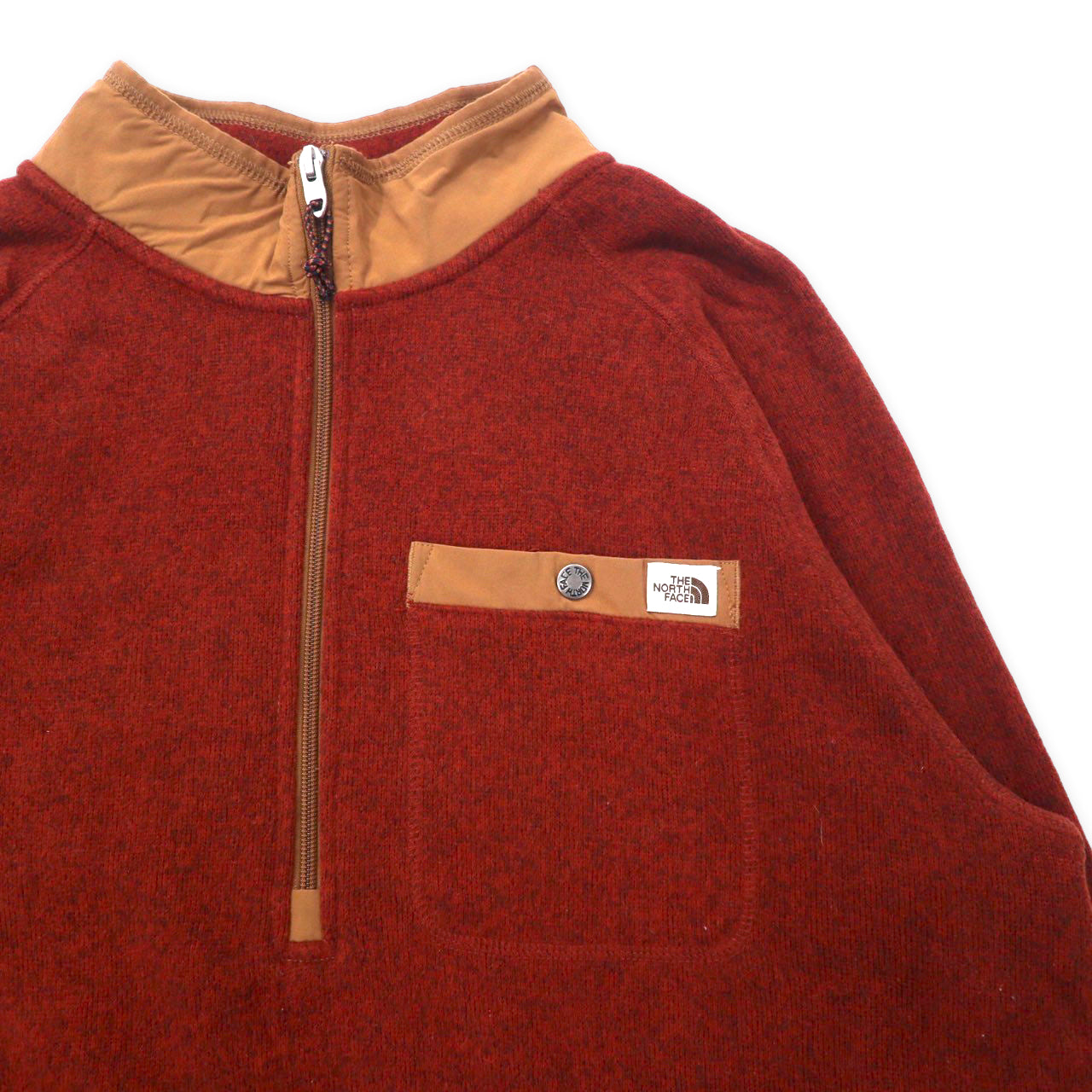 THE NORTH FACE ハーフジップ フリースジャケット XL レッド ポリエステル ビッグサイズ