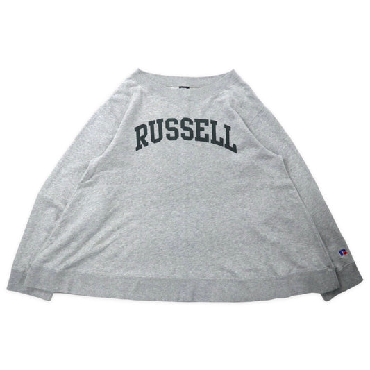 日本然リトテ-古着オンライン-K3 & Co. × RUSSELL ATHLETIC ビッグシルエット ロゴスウェット FREE グレー コットン ドロップショルダー-K3 & Co × Russell Athletic Big Silhouette Logo SWEATSHIRT FREE Gray Cotton Drop Shoulder