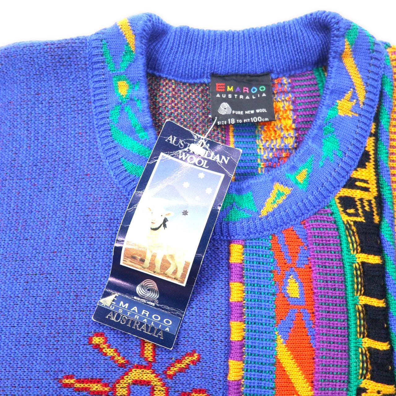 EMAROO Australia Australia MADE 3D Knit Sweater 18 Blue Multi 
