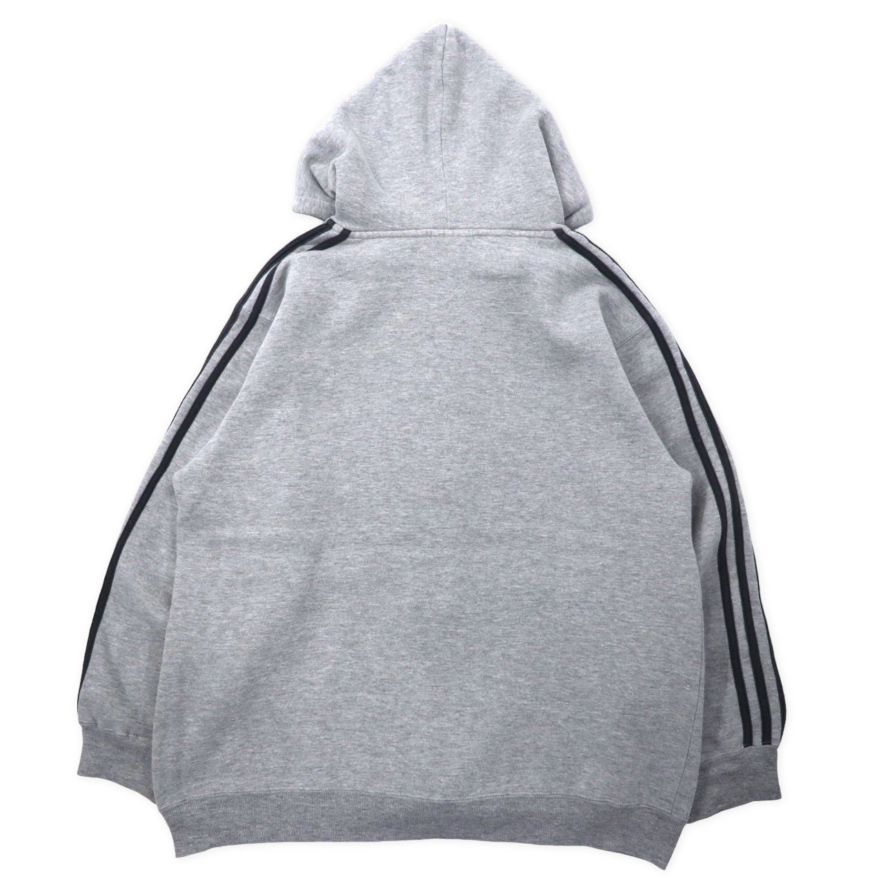 Adidas 00s Full ZIP UP HOODIE L Gray Cotton Trefoil Logo