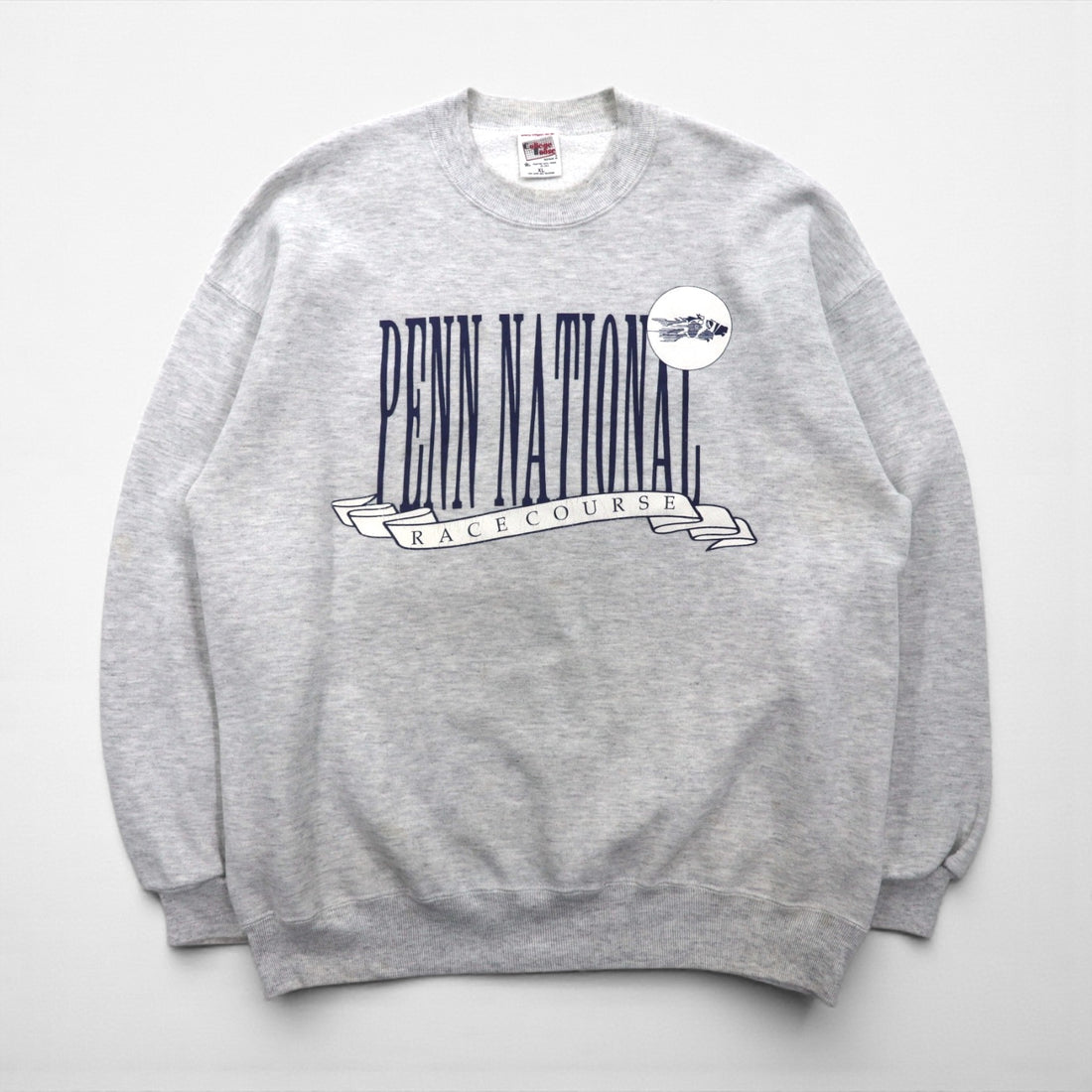 90s USA Vintage Sweatshirt College House Print XL Gray Made in