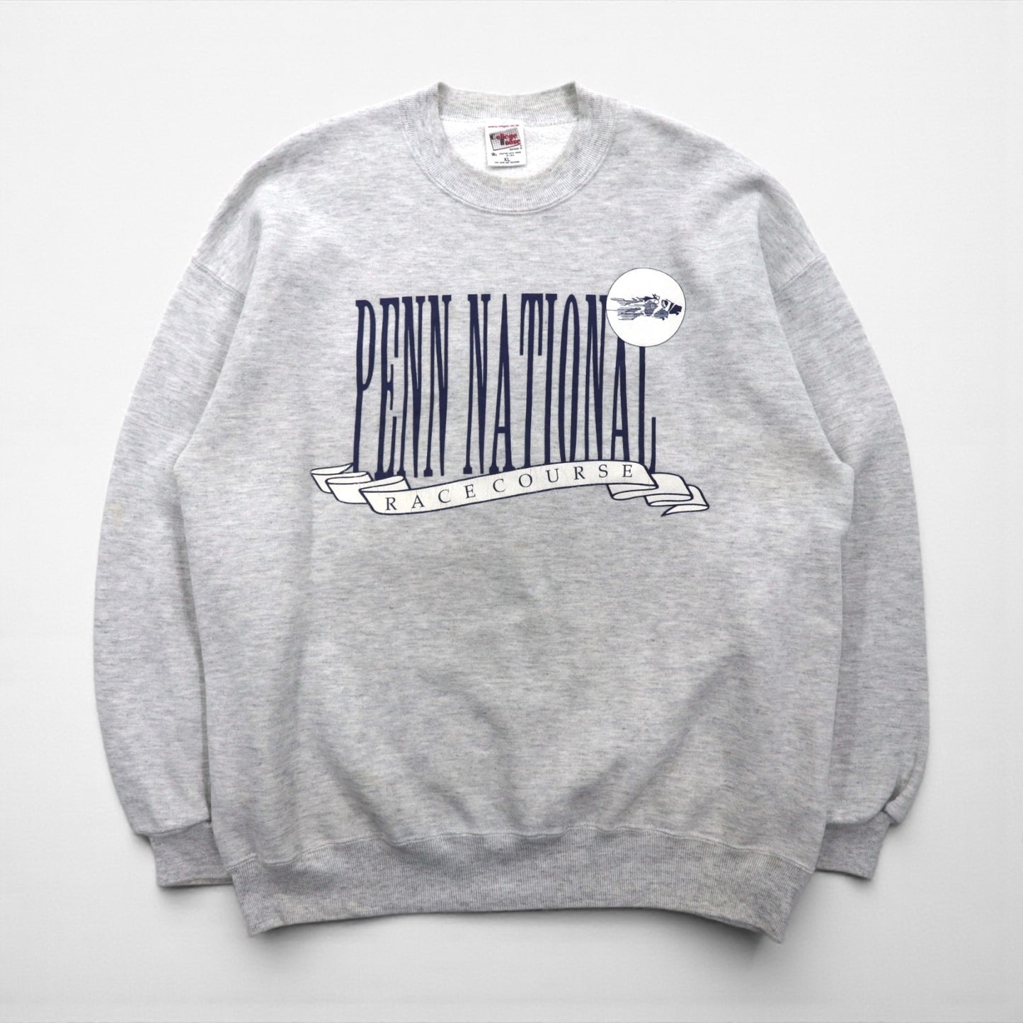 90s USA Vintage Sweatshirt College House カレッジ プリント スウェット トレーナー XL グレー 90年代 USA製