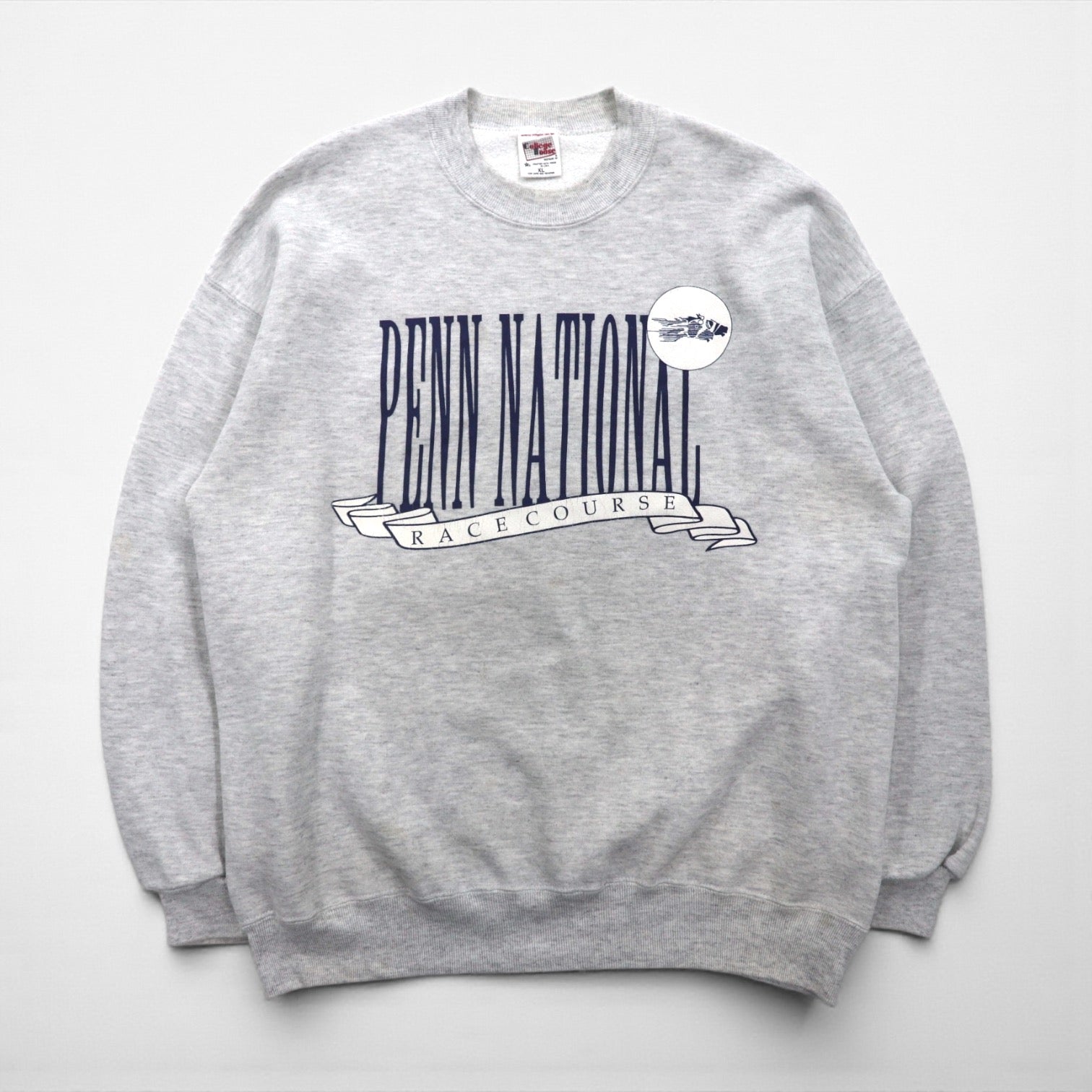 90s USA Vintage Sweatshirt College House カレッジ プリント スウェット トレーナー XL グレー 90年代 USA製