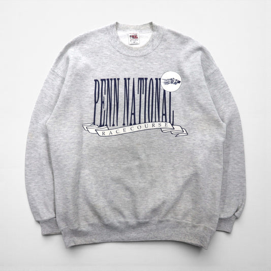 90s USA Vintage Sweatshirt College House カレッジ プリント スウェット トレーナー XL グレー 90年代 USA製
