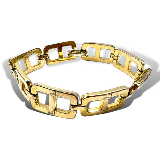 日本然リトテ-古着オンライン-Christian Dior オールド CDロゴモチーフ ブレスレット ゴールド GERMAN刻印 ドイツ製-Christian Dior Vintage CD Logo motif bracelet Gold German engraved German Made