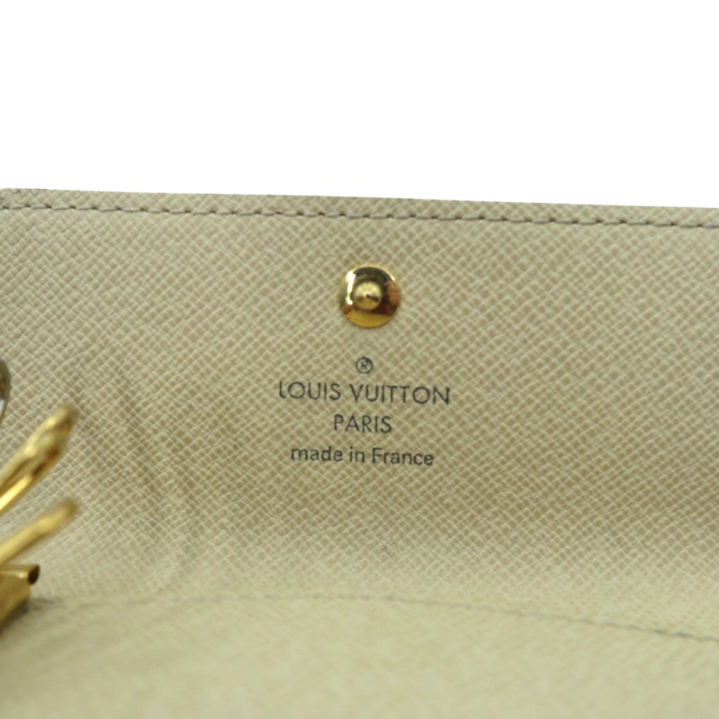LOUIS VUITTON Damier Azur Multicle 4 Quadruple Key Case White N60020 Made in France