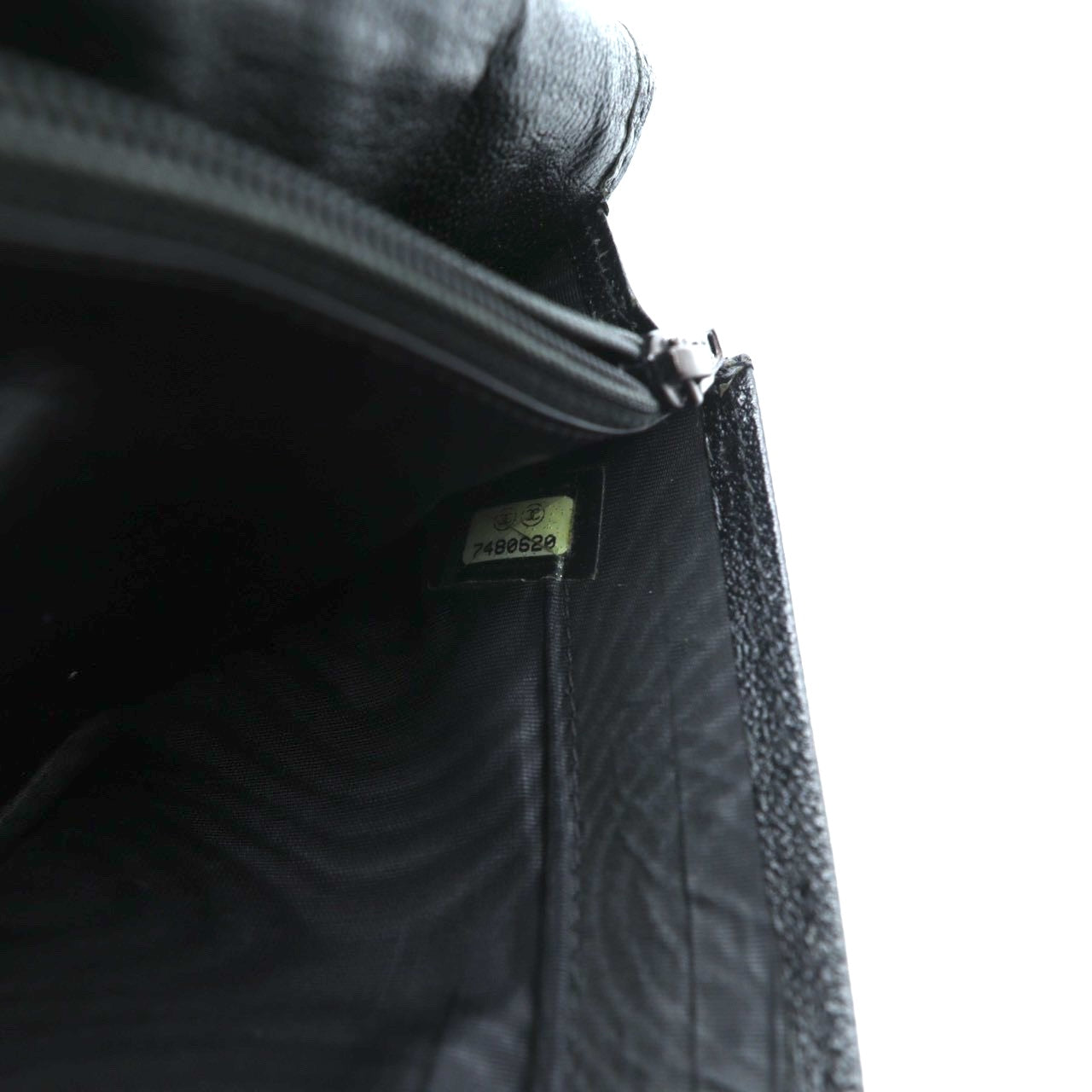 CHANEL Seburga Caviar Skin Long Wallet Black Leather Coco Mark A68706 Made in France