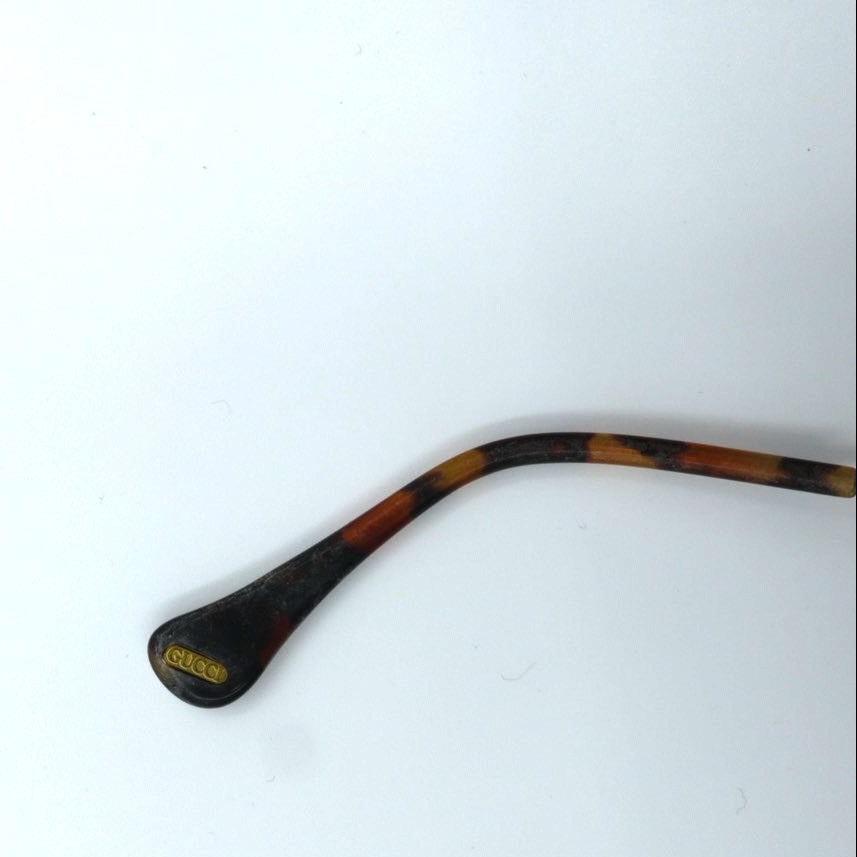 GUCCI Vintage Oval Sunglasses Gold Tortoiseshell Made in Italy