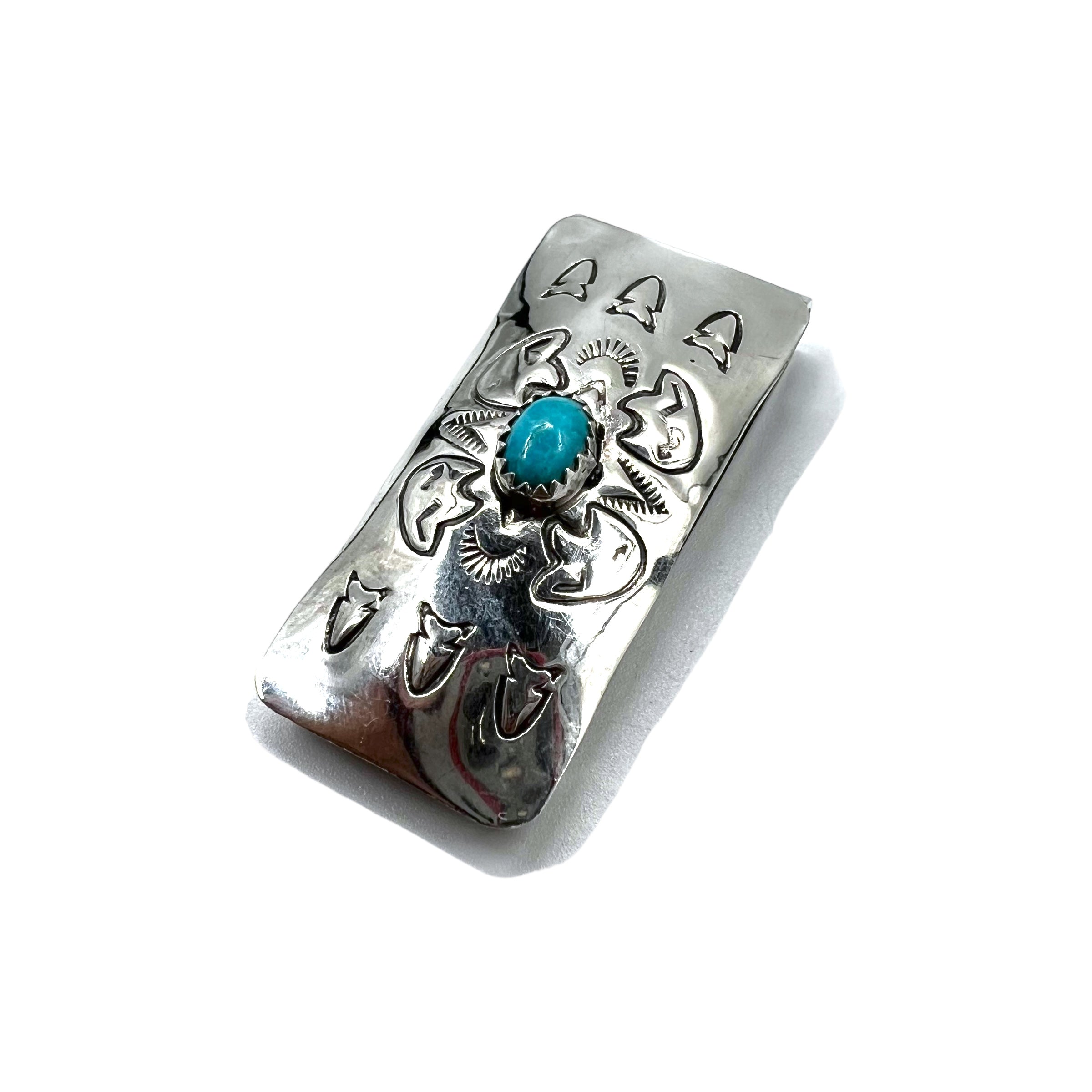 Navajo Indian Jewelry Money Clip Turquoise Navajo Indian Jewelry Money Clip Turquoise Stamp Work