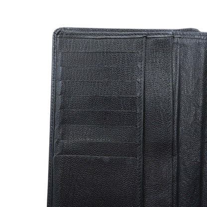 CHANEL Seburga Caviar Skin Long Wallet Black Leather Coco Mark A68706 Made in France