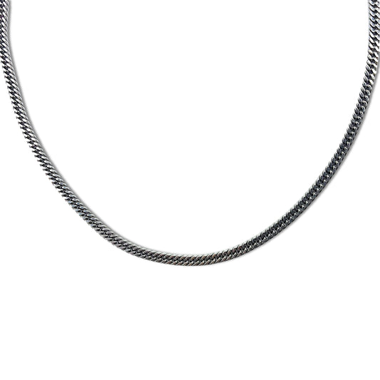 Curb Chain Necklace 喜平 チェーンネックレス 56cm シルバー Pt-in プラチナ