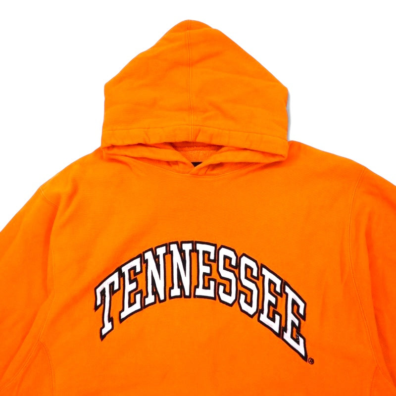 STEVE &amp; BARRY'S Reverse Weave Pullover Hoodie XL Yellow Cotton College TENESSE Arch Logo