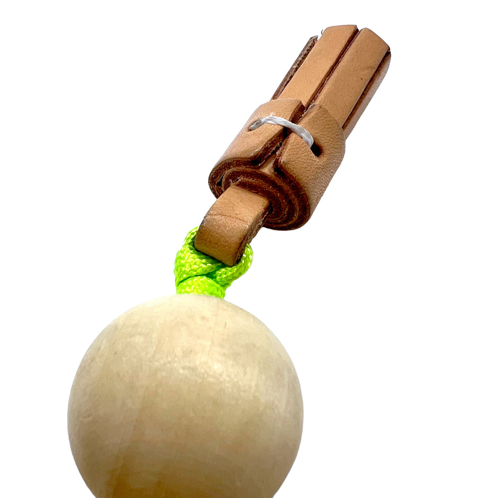 nodzoku Carabiner Keychain Keyring Wood Ball Tassel Wiz Beige